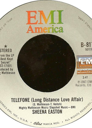 Sheena Easton : Telefone (Long Distance Love Affair) (7", Single, Jac)